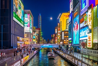 日本大阪道頓堀夜景