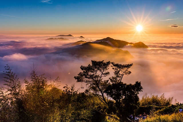 阿里山-隙頂-夕陽 雲海