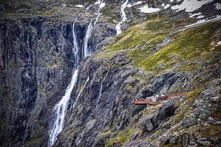 Spectacular waterfall in Norway Molde