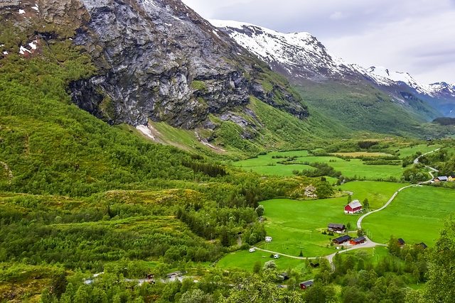 Beautiful valley scene in Norway Molde