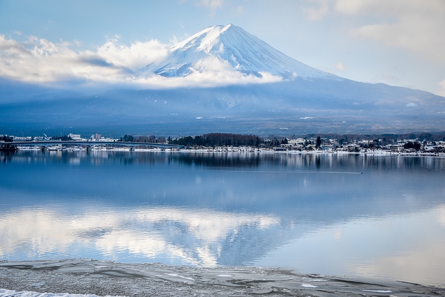 河口湖富士山倒影