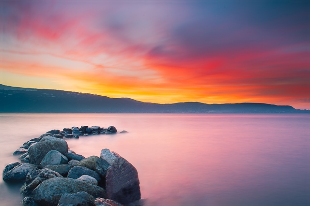 Sunrise on Garda lake